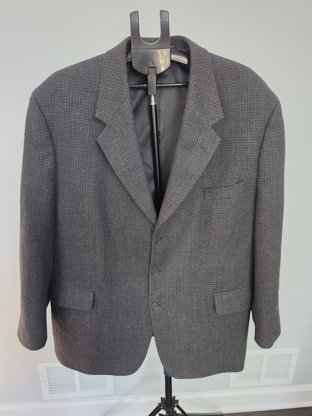 Men's Classic Gray Textured Blazer - Professional Tailored Look
